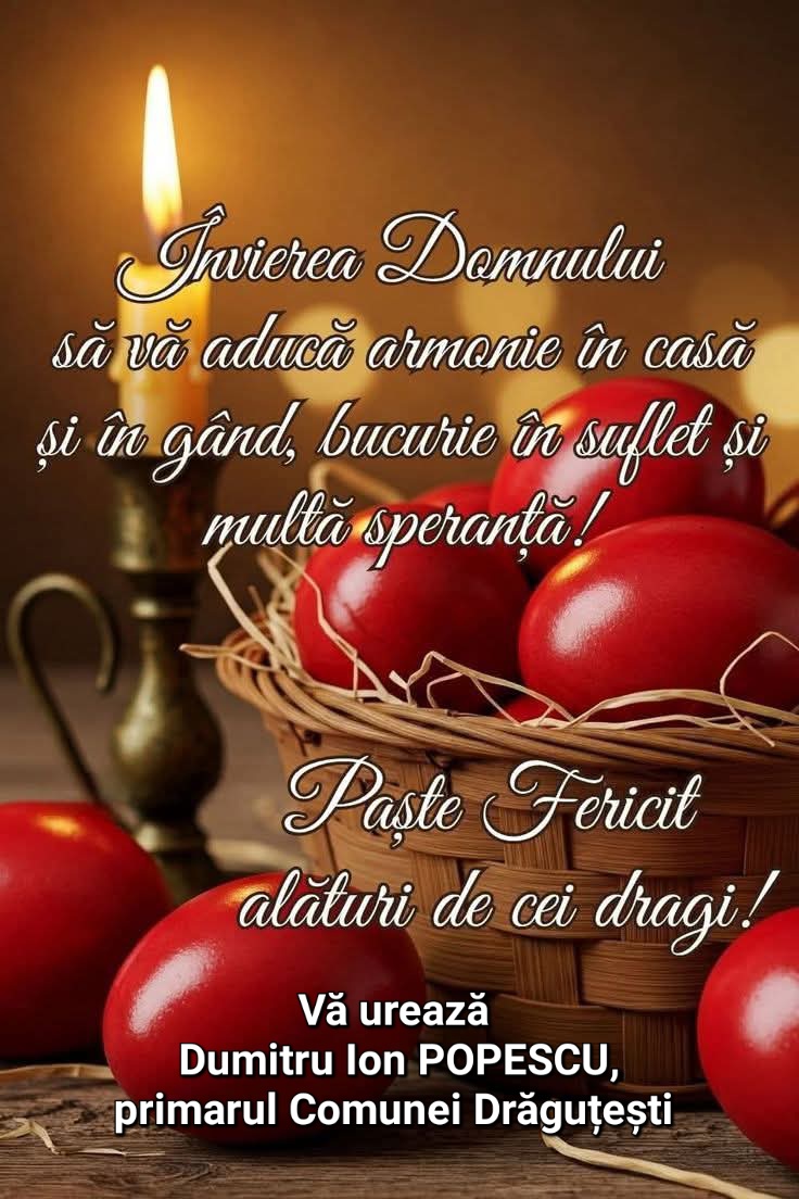 Felicitare Primăria Drăguțești