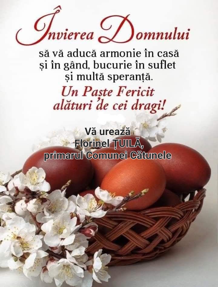 Felicitare Primăria Cătunele